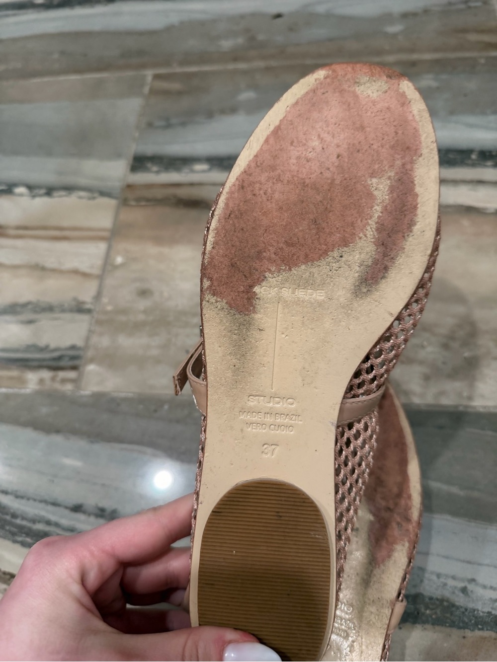 Breathable Mika Mary Jane Flat in Nude - Picture 6 of 6